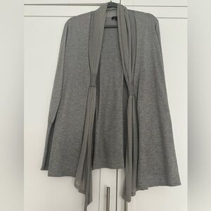 Anne Klein cotton cashmere blend Gray Open Front Cardigan size Large